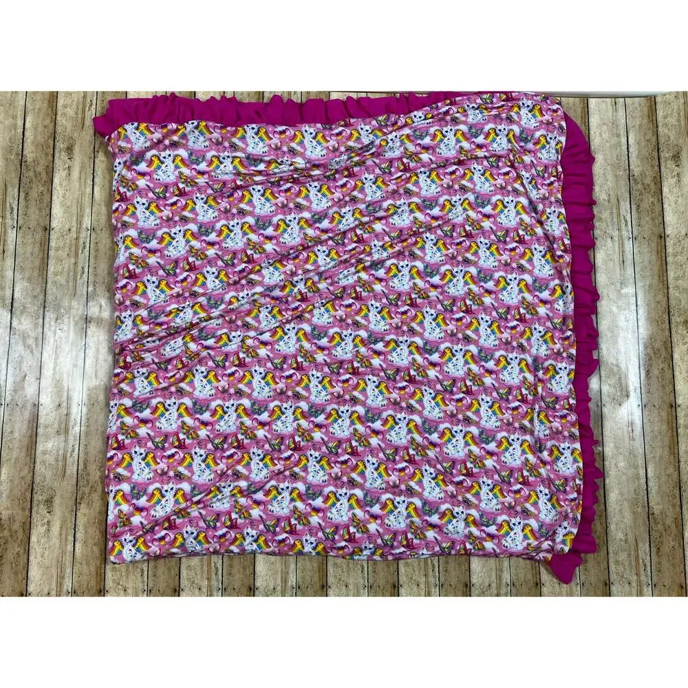Posh Peanut Lisa Frank Angel Kitty Luxe Patoo Bamboo Blanket 60x60
